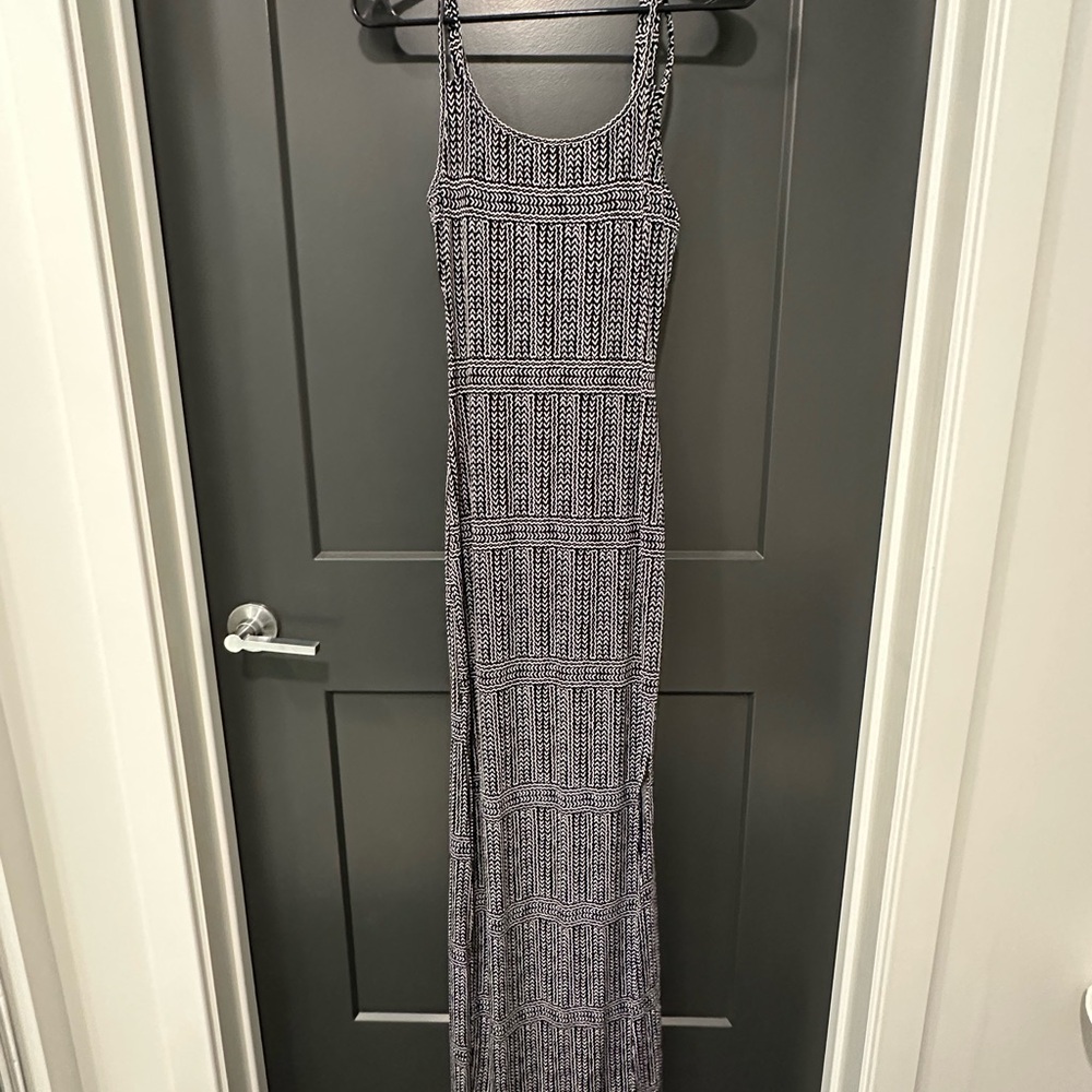 BCBGeneration Black and White Patterned Maxi Dress